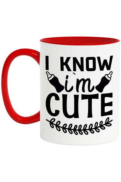 StoryGift Romania Mug for babies who know they are cute with Red Handle, With Red Handle STG,STG,STG