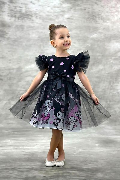 DeKuBaby Fusta pufoasă din tul cu model pentru fetiță, ziua de naștere, costum pentru ocazie specială, rochie de petrecere