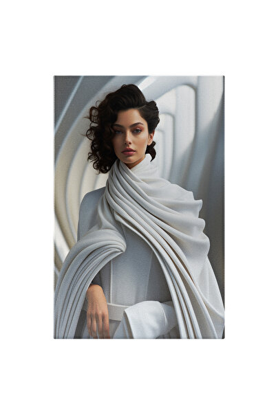 StoryGift Romania Tablou Canvas: Portret Feminin Caucazian Alb În Rochie Albă...