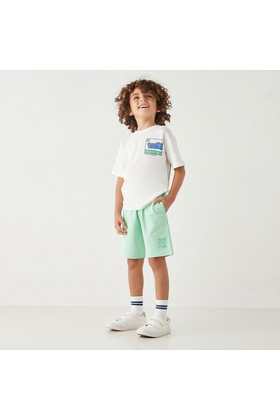 Juniors Graphic Print T-Shirt With Short Sleeves