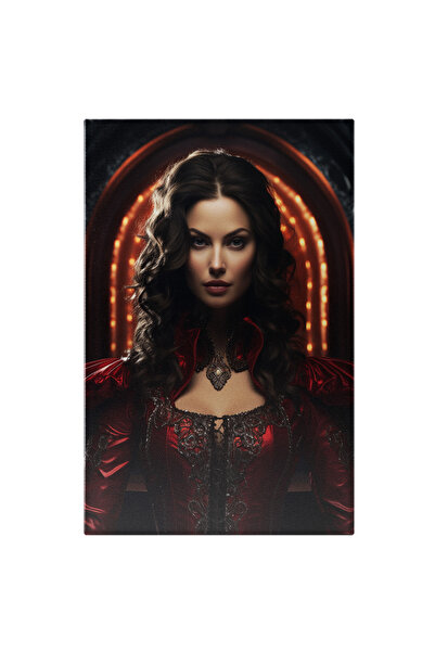 StoryGift Romania Tablou Canvas: Fata Cu Parul Saten Lung Si Colier La Gat In...