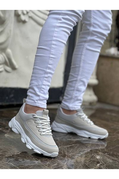 EBRUS TREND Kb-707 Stone Suede High Sole Lace-Up Casual Men's Shoes