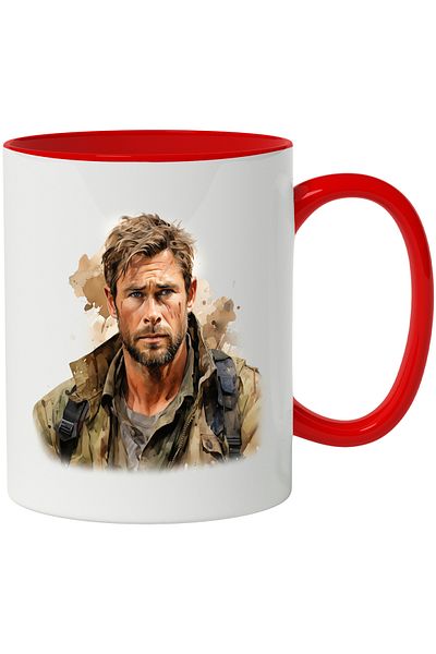 StoryGift Romania Mug With Chris Hemsworth, Famous Actor, Movies, Hollywood, Multicolor 330 ml, Wax, With ,STG