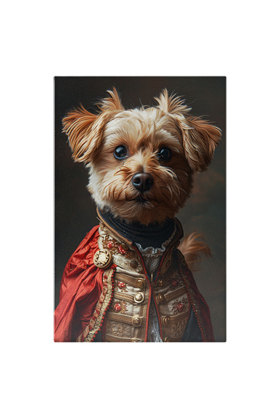 StoryGift Romania Tablou Canvas Carnavalul Cățeilor De Talie Mică Portret Canin Îmbrăcat În Capă Regală , Pictura