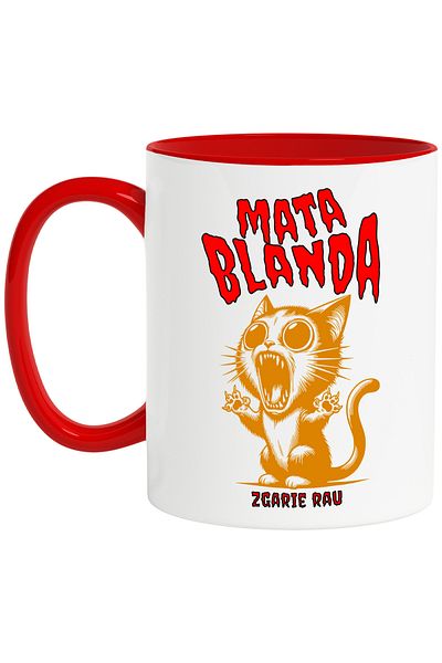 StoryGift Romania Mug Angry Cat funny text SOFT MAT BAD SCRATCH, 330ml, Ceramic with Handle, With,STG