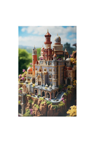 StoryGift Romania Tablou Canvas: View Castel Roz In Padure Basme Rau Albastru...