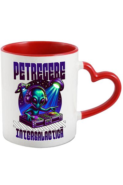 StoryGift Romania Mug Intergalactic Party Alien DJ Music, 330ml, Ceramic with Handle, With,STG