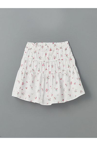 LC Waikiki Floral Girl's Skirt with Elastic Waist
