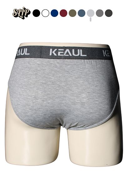 Kennpaul Men's Plain Cotton Gray Boxers |   Slip Boxer