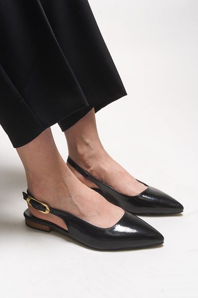 Riccon Issagalyn Women's Pointed Toe Heeled Shoes 0012111 Black Patent Leather
