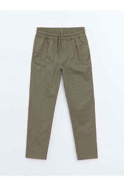 LC Waikiki Linen Blended Boy's Trousers with Elastic Waist