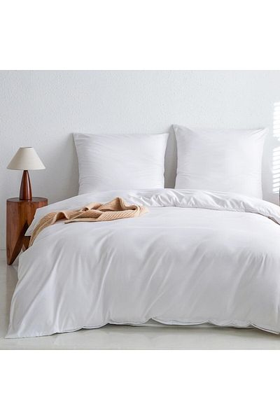 OEM Bed Linen Set MR&HM 200x200 cm Microfiber, White, with Duvet Cover and 2 Pillowcases 80x80 cm