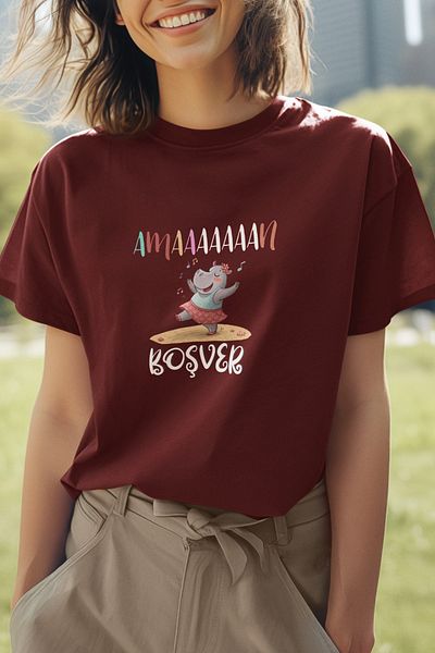 qoeuyl boutique Never Mind Colorful Text Printed Fun Crew Neck 100% Cotton Unisex T-Shirt