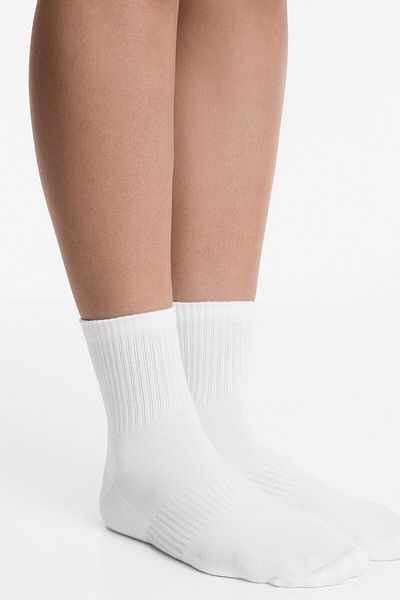 Oysho 3 pairs of cotton blend quarter sports socks