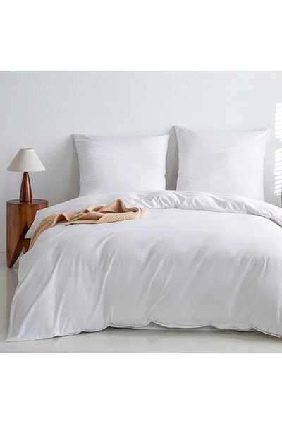 OEM Bed Linen Set MR&HM 200x200 cm Microfiber, White, with Duvet Cover and 2 Pillowcases 80x80 cm