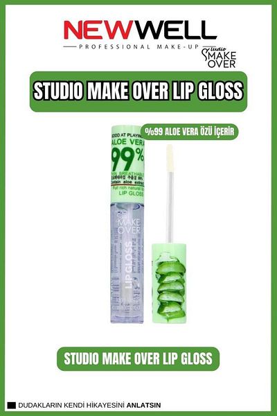 New Well Newwell Make over Aloe Vera Lip Gloss + 2 Makeup Sponges Gift