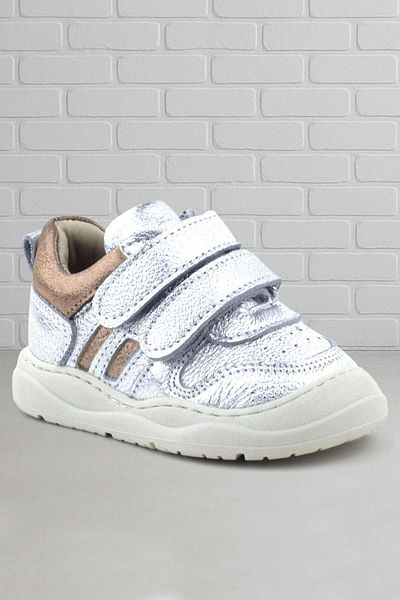 Rakerplus Schaggy Genuine Leather Silver Shiny Baby Sneakers