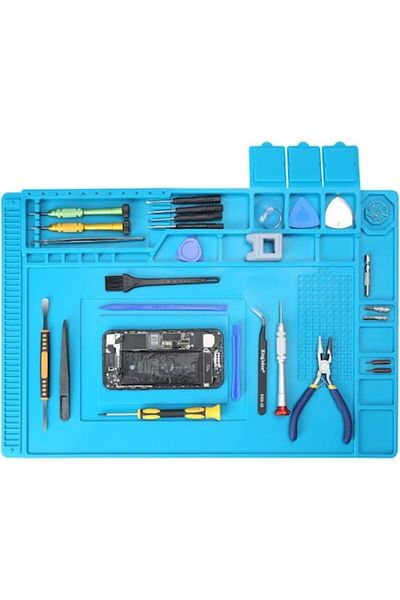 OEM Glue gun mat, Silicone, 45x30 cm, Blue
