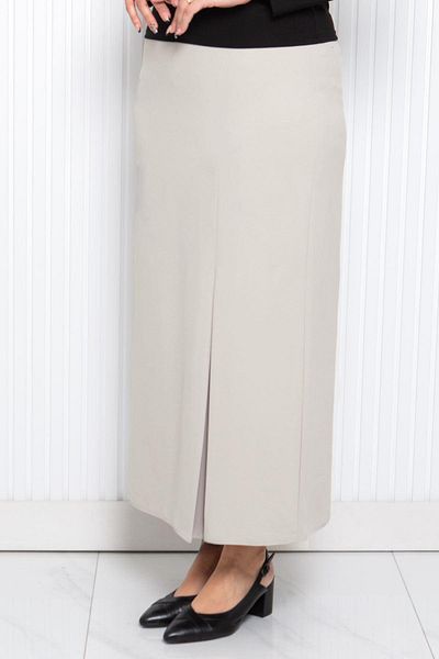 Modaviki Crepe Fabric Long Skirt Ecru Mda2116
