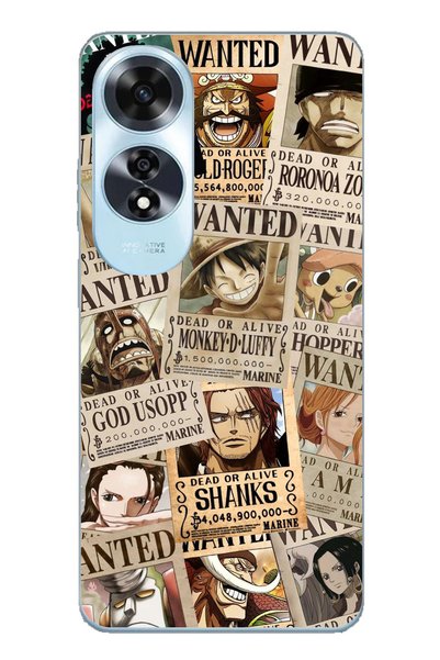 TechTree جراب من السيليكون الشفاف بتصميم صحيفة One Piece متوافق مع OPPO A60