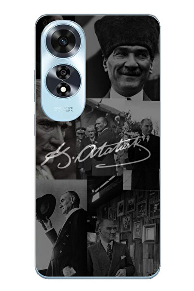 TechTree OPPO A60 Uyumlu Kemal Atatürk İmza Şeffaf Silikon Kılıf