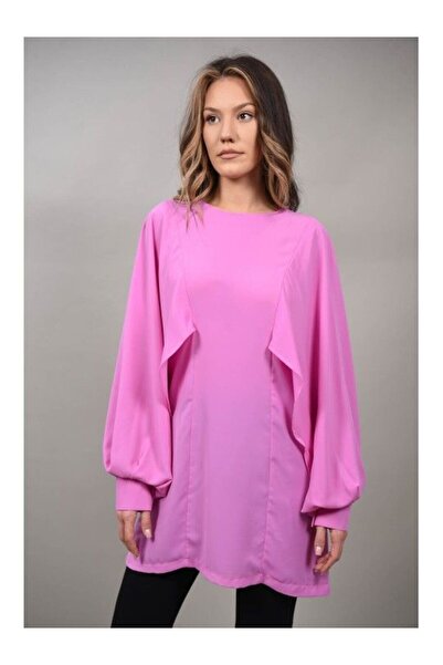 LUMİNA ΜΠΛΟΥΖΑ ΑΠΟ ΣΕΛΖ ΜΕ ΜΑΚΡΥ ΜΑΝΙΚΙ ΜΕ ΚΟΨΙΜΟ Ροζ S-M