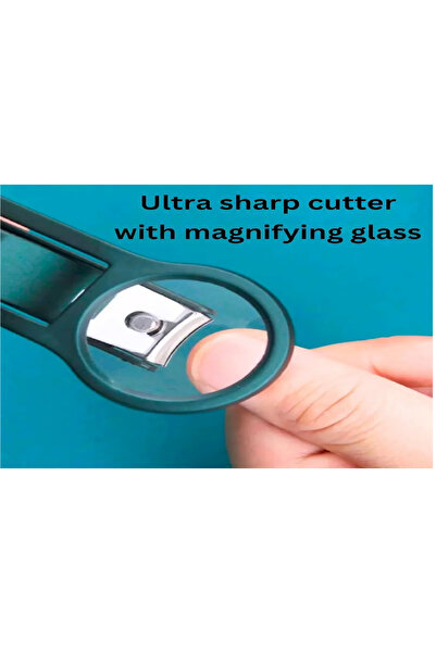 BABUN Yaşlılar İçin Paslanmaz Çelik Mercekli Büyüteçli Tırnak Makası Kesme Aleti Yaşlı Tırnak Makası