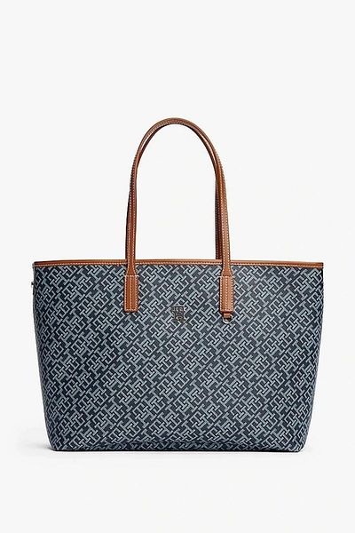 Tommy Hilfiger Th Monoplay Leather Tote Women Shoulder Bag Aw0Aw17416Dw6