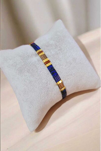 Atölye Tila Lacivert Beyaz Bileklik