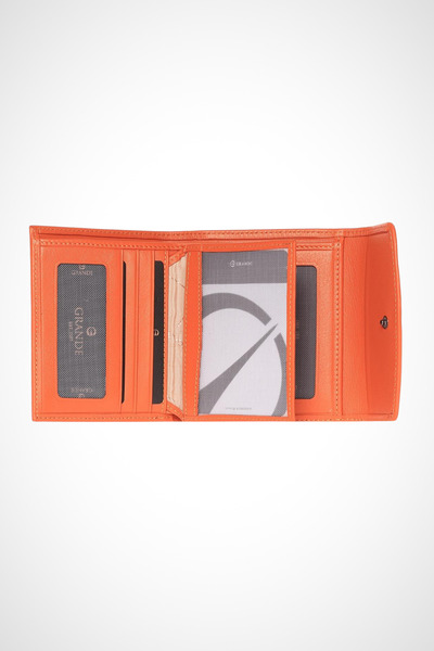 Grande 2614 Genuine Leather Women's Wallet Orange