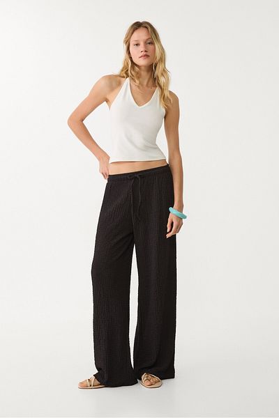 Stradivarius Textured flowing trousers