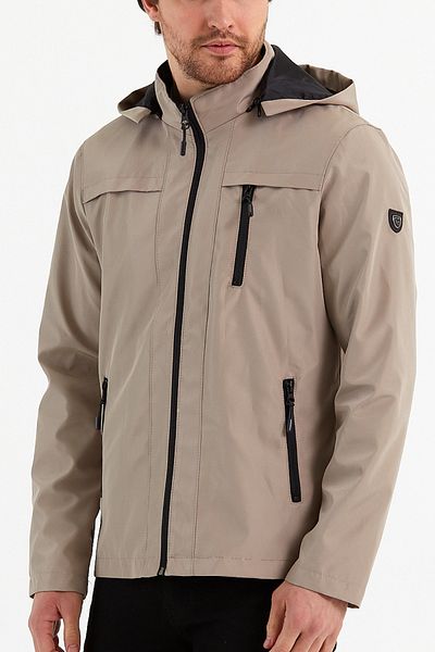 CIVILTIPOLO Men's Cotton Polyester Blended Water and Wind Proof Removable Hooded Summer Coat