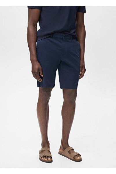 MANGO Man Dar kesim chino pamuklu bermuda şort