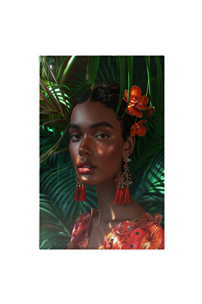 StoryGift Romania Canvas Painting The Glow of the Woman Tanned by the Rainforest Sun The Lady of the Green Leaves, P