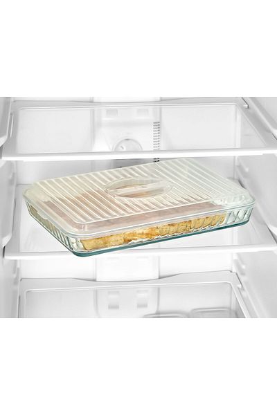 Pazarika Transparent Rectangular Pyrex Lid – Bpa-Free and Convenient to Carry