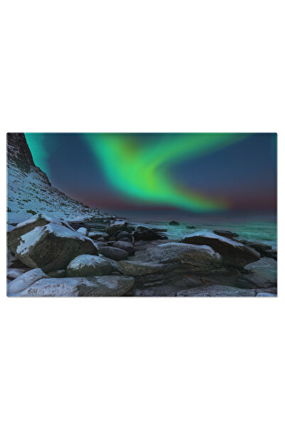 StoryGift Romania Tablou Canvas Peisaj de Iarna Minunat pe Plaja Uttakleiv Lo...