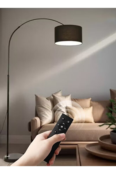 Generic مصباح أرضي DOMUIK لحامل LED بقوس عتيق مع ضوء دافئ وجهاز تحكم عن بعد لغرفة المعيشة