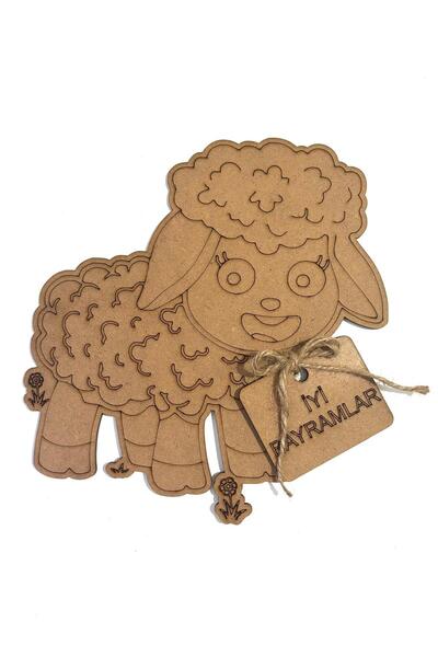 M&T WORKSHOP 10'lu Kurban Bayramı Özel İyi Bayramlar Yazılı Kuzu (BOYASIZ+FIR...