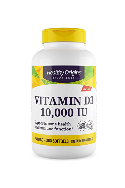 HEALTHY ORIGINS Vitamin D3 10,000 IU (Non-GMO, High Potency, Bone Support, Im...