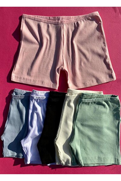 VicTroy 5 kusů žebrovaných dámských bermud z bavlny Lycra