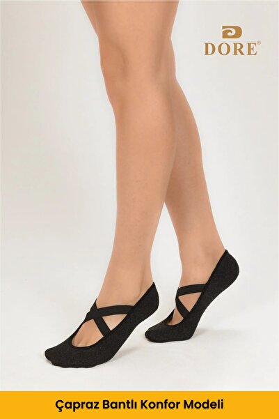 Dore Orijinal Kadın 3 Çift Kaymaz Pilates Yoga Dans Plates Bale İçin Kaydırmaz Tabanlı Çorap 3 x Renk
