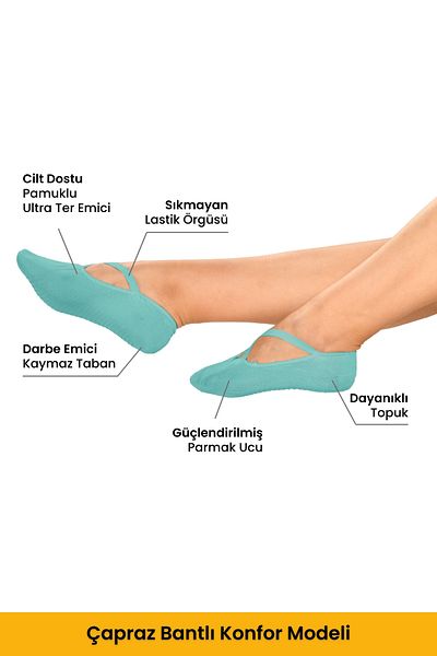Dore Original Women's 2 Pairs Anti-Slip Sole Pilates Yoga Dance Ballet Plates Anti-Slip Socks - Standard Size