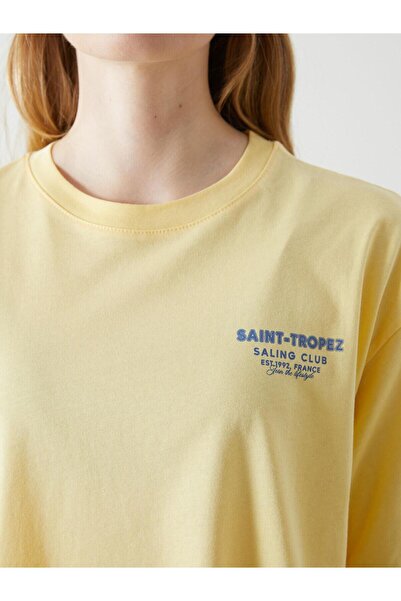 LC Waikiki Γυναικείο μπλουζάκι με στάμπα με λαιμόκοψη LCW Vision (S5)