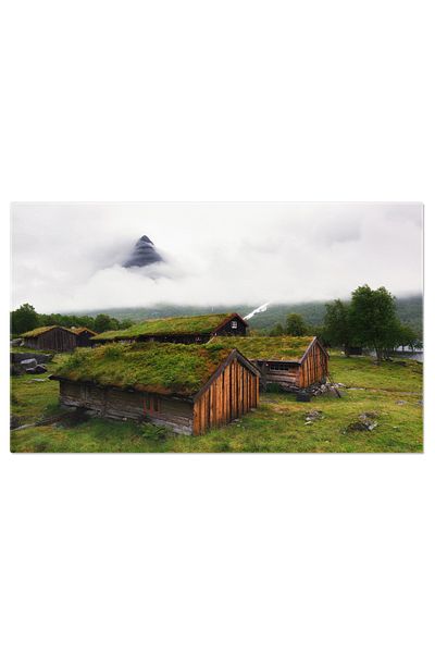 StoryGift Romania Canvas Print Norway in the Morning Lights - Norwegian landscape under the colorful morning sky