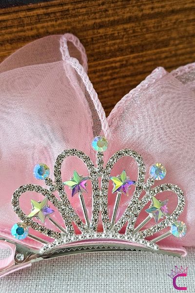 Cinderella Red Star Zircon Stone Girl's Princess Crown Hair Clip - Queen Party Birthday Hair Clip