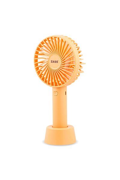 Zass ZPF 02 mini portable fan, 5W power 3 speed, 1200mAh battery, USB charging 2-6h autonomy, Orange