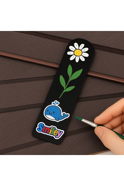 Pleksi Marketi Black 50 Pieces Acrylic Bookmarks