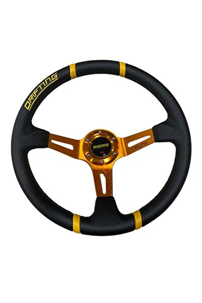 Genel Markalar Siyah Sarı Sarı Momo Ofsetli Spor Direksiyon Pvc