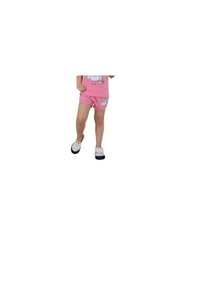 Atabay Kids Atabay 156-05-25 Girl's Suit Shorts Hello I Came Printed 4/12 Years