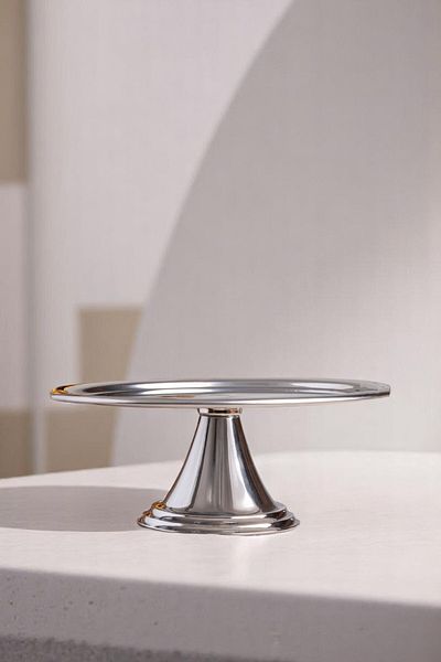 Mirilliahome Silver Color Footed Cake and Pastry Presentation Stand – Dowry Serving Plate